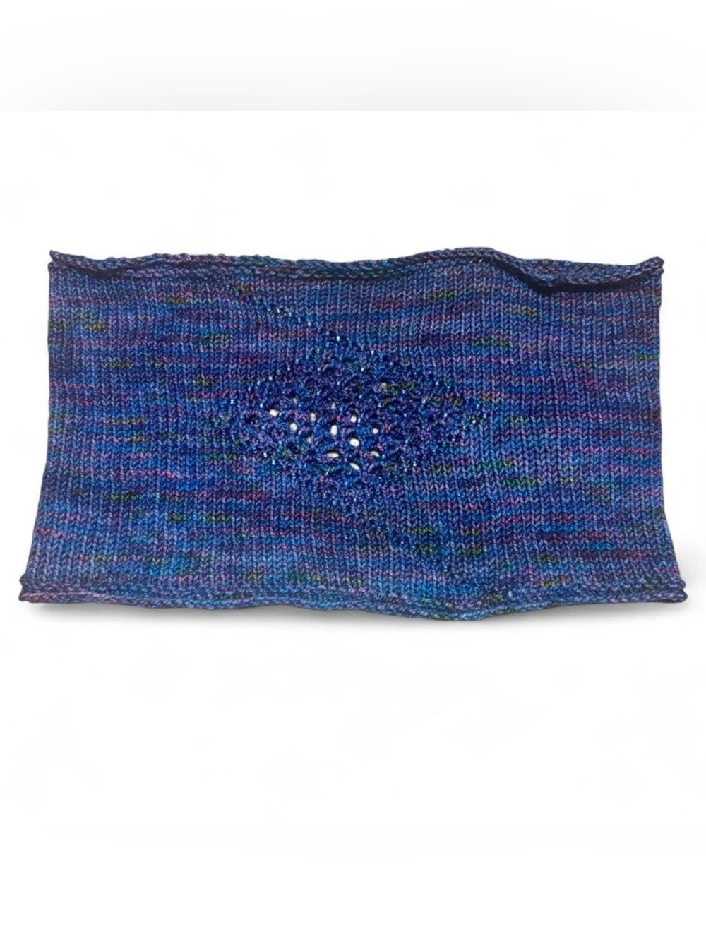 Handknit Blue and Purple Multicolor Knit Tube Top
